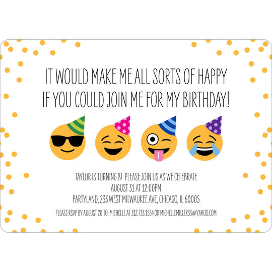 Emoji All Sorts of Happy Birthday Invitations